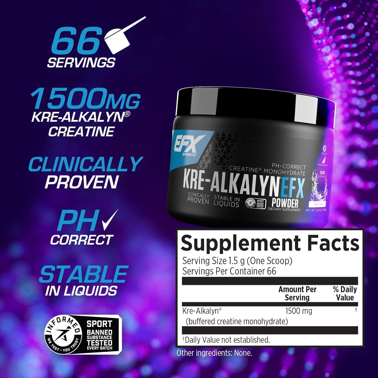 EFX Sports Kre-Alkalyn EFX Powder, Unflavored