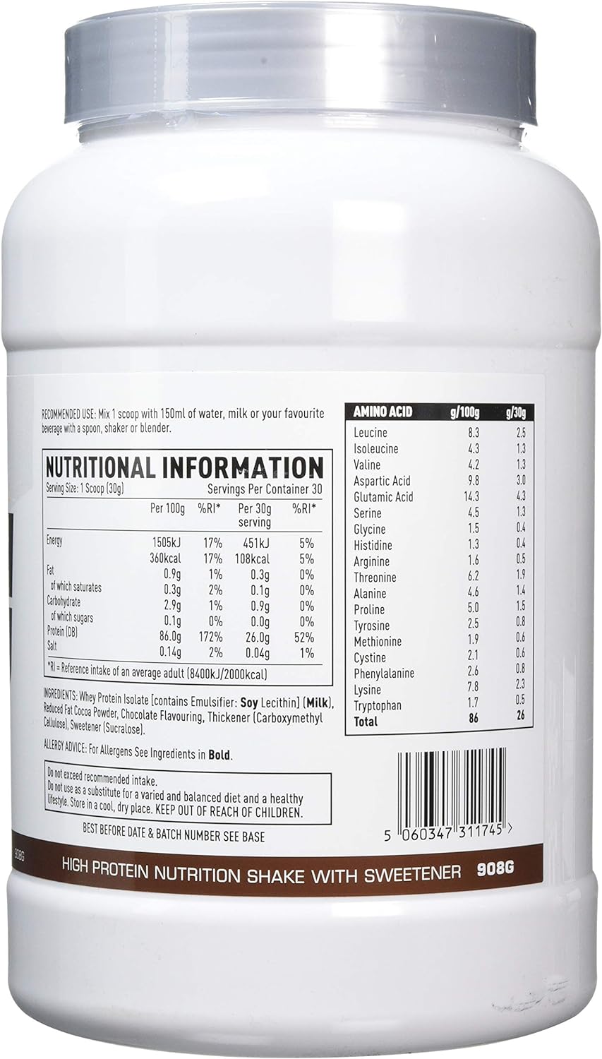 Efectiv Nutrition 100% Whey Protein Isolate - 908 grams