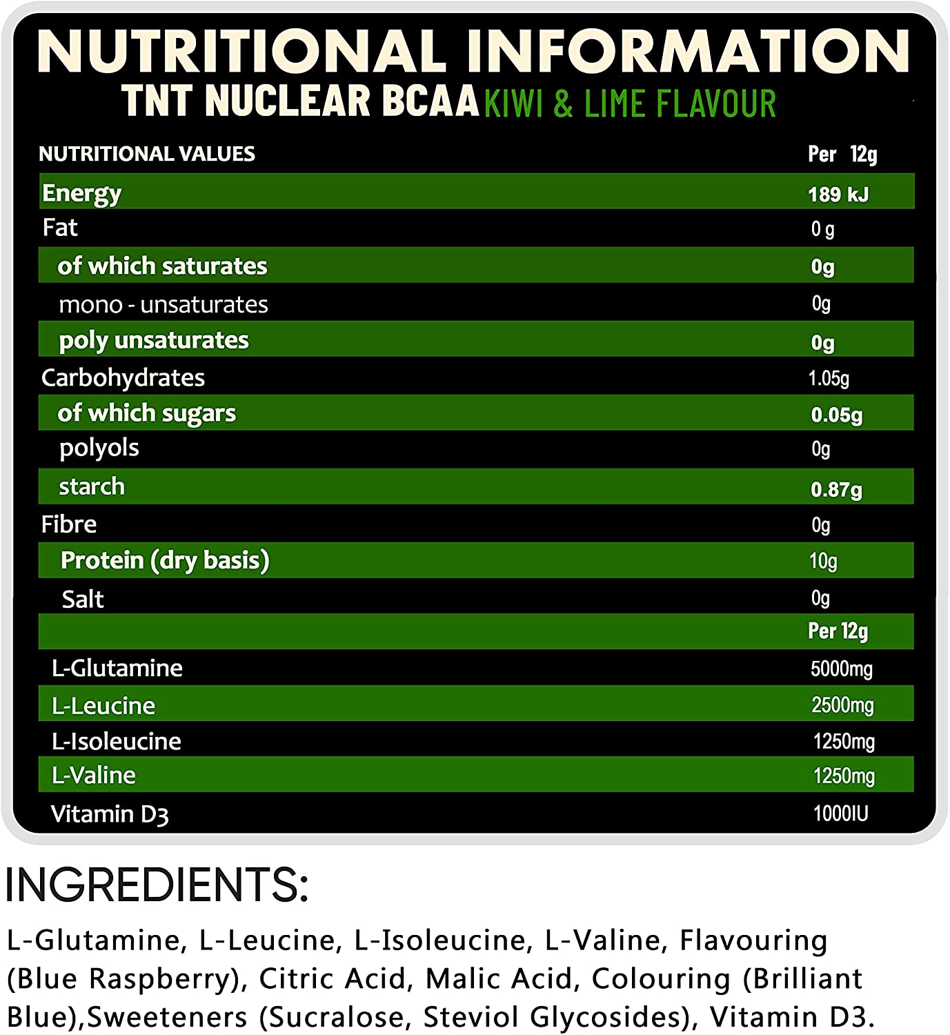 NXT Nutrition BCAA Glutamine Vitamin D
