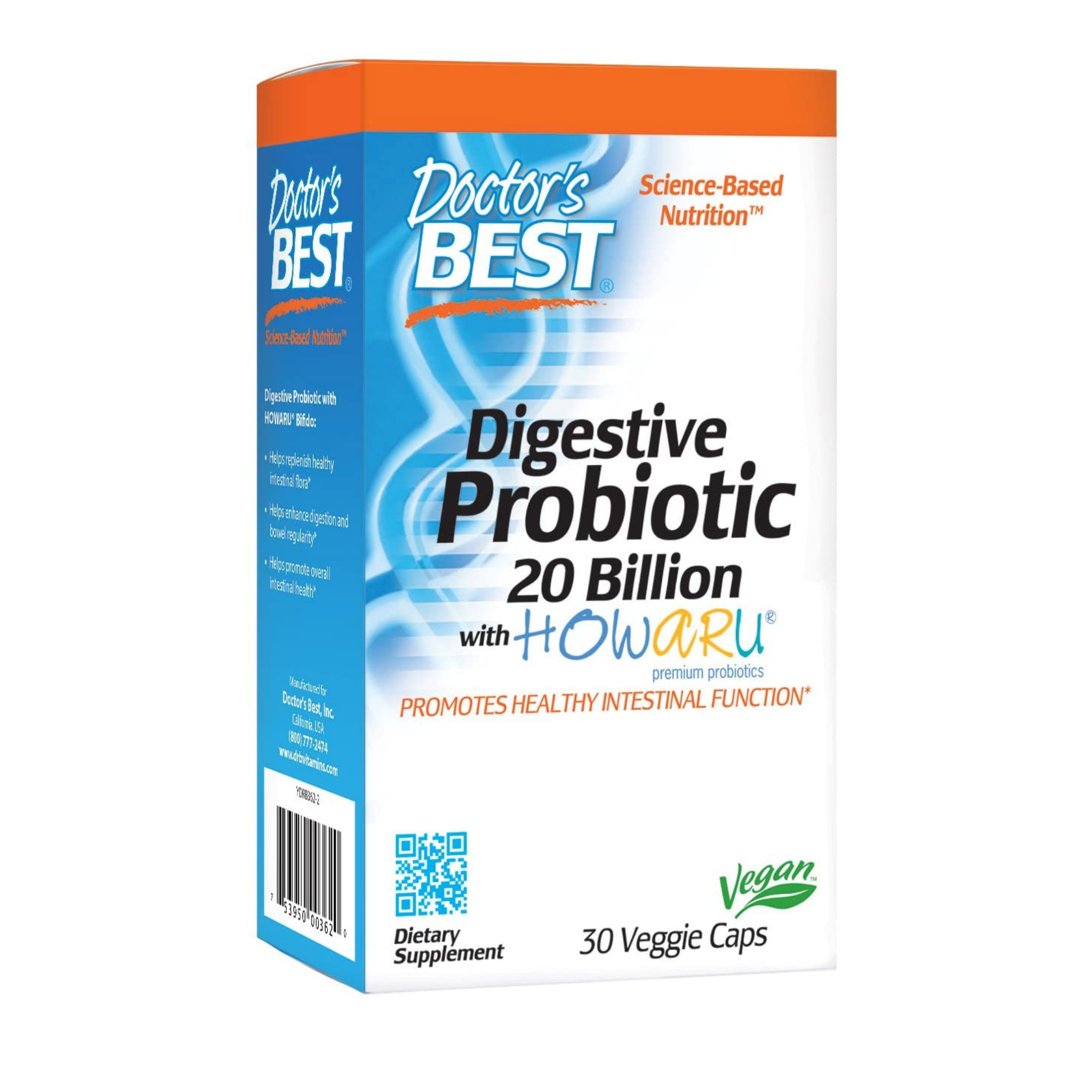 Doctor's Best Digestive Probiotic 20 Billion Cfu Capsules