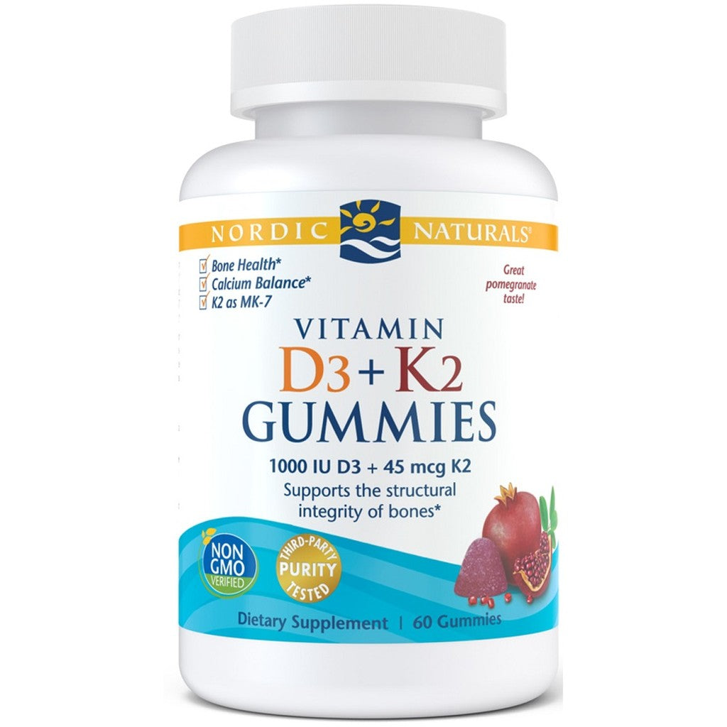 Nordic Naturals Vitamin D3+K2 Gummies, Pomegranate