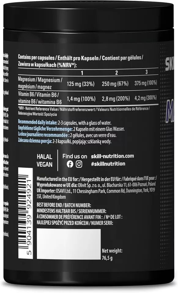 Skill Nutrition Magnesium + B6 - Magnesium + B6 - 90 caps